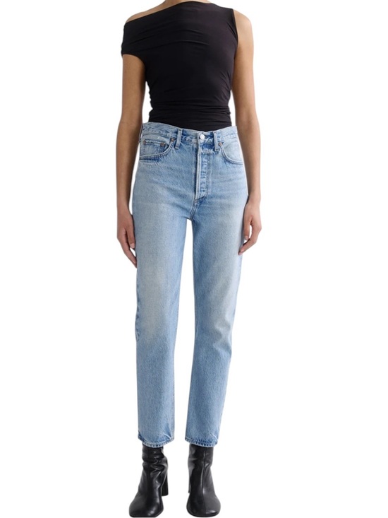 Agolde Denim - Agolde Light Wash High-Rise Straight Jeans